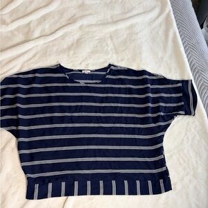 Navy and White Striped Top